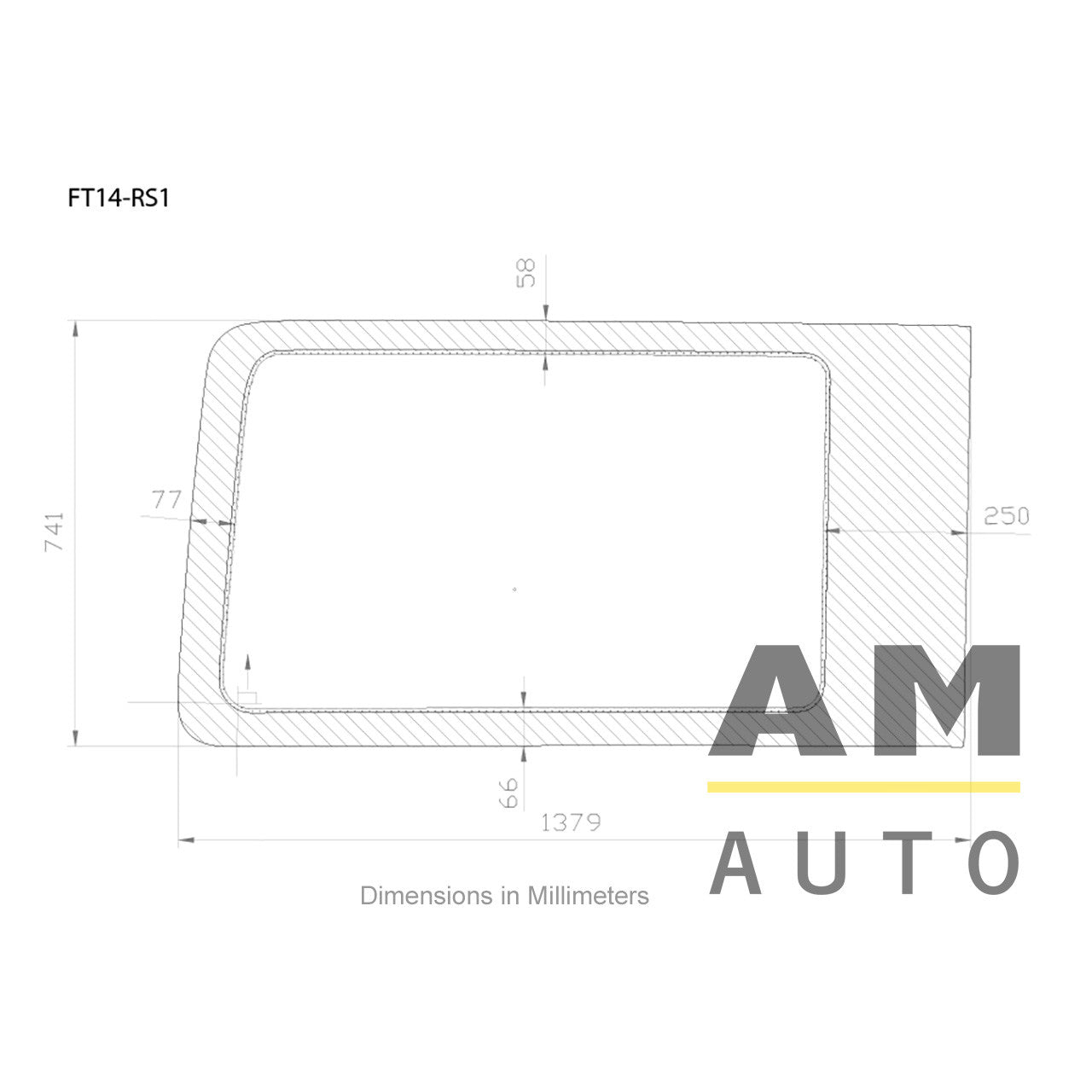 AMA Sliding Door Fixed Glass for Ford Transit (2015-Present)