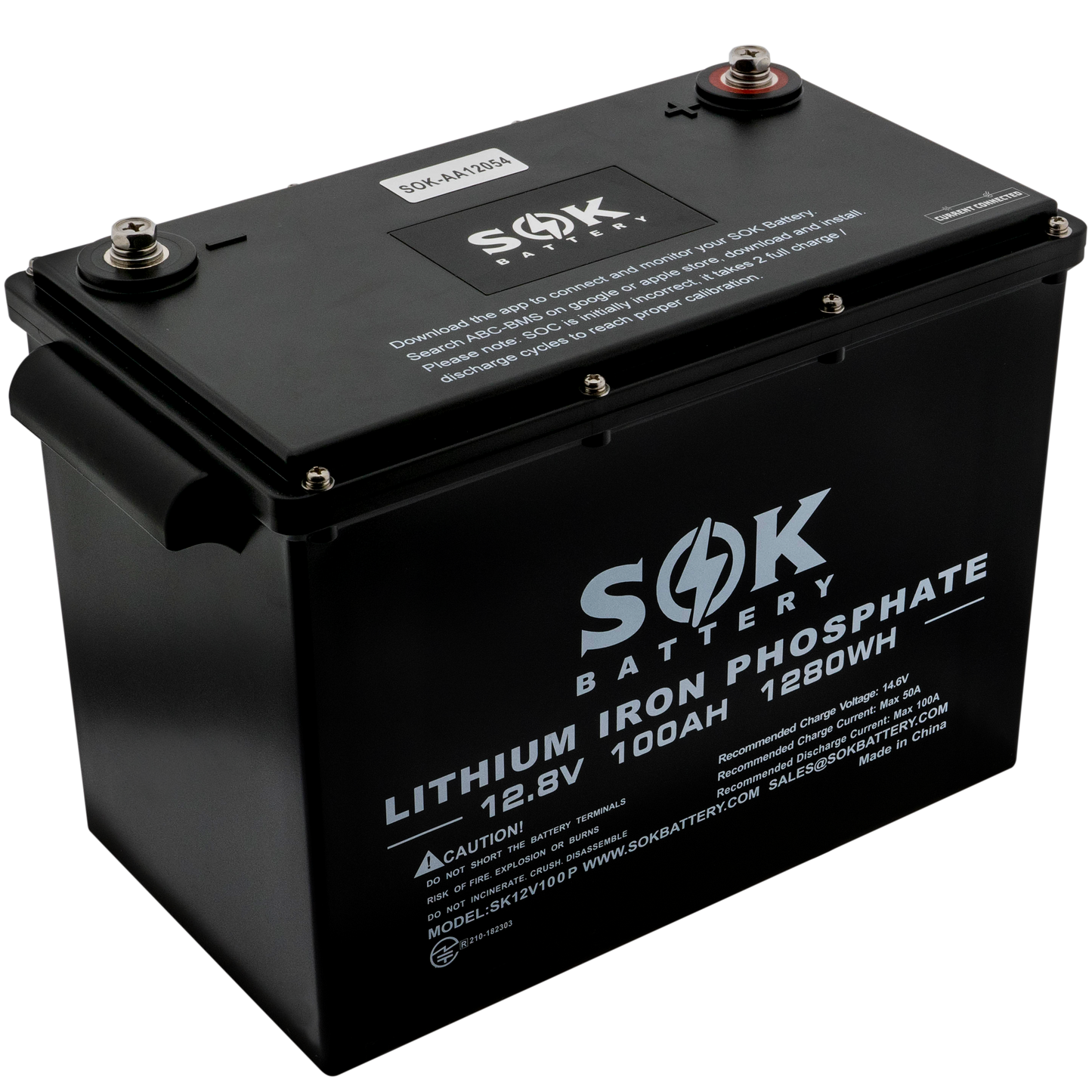 SOK 100Ah | 12V - LiFePO4 Lithium Battery - Marine Version (Plastic Case)