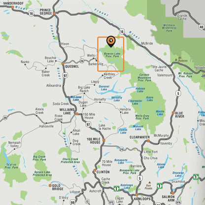 Bowron Lake Provincial Park BC - Destination Map