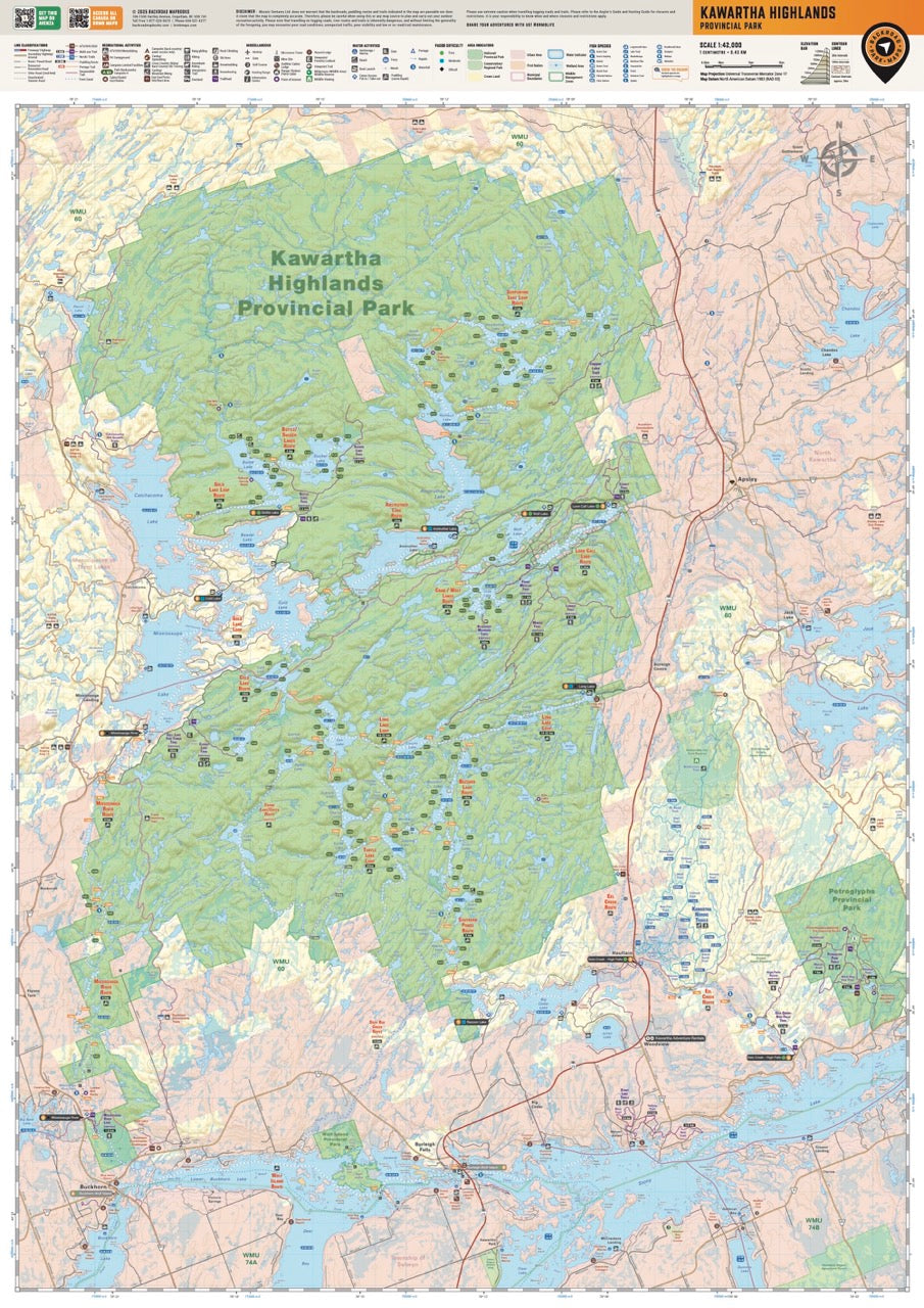 Kawartha Highlands Provincial Park Ontario - Park Map