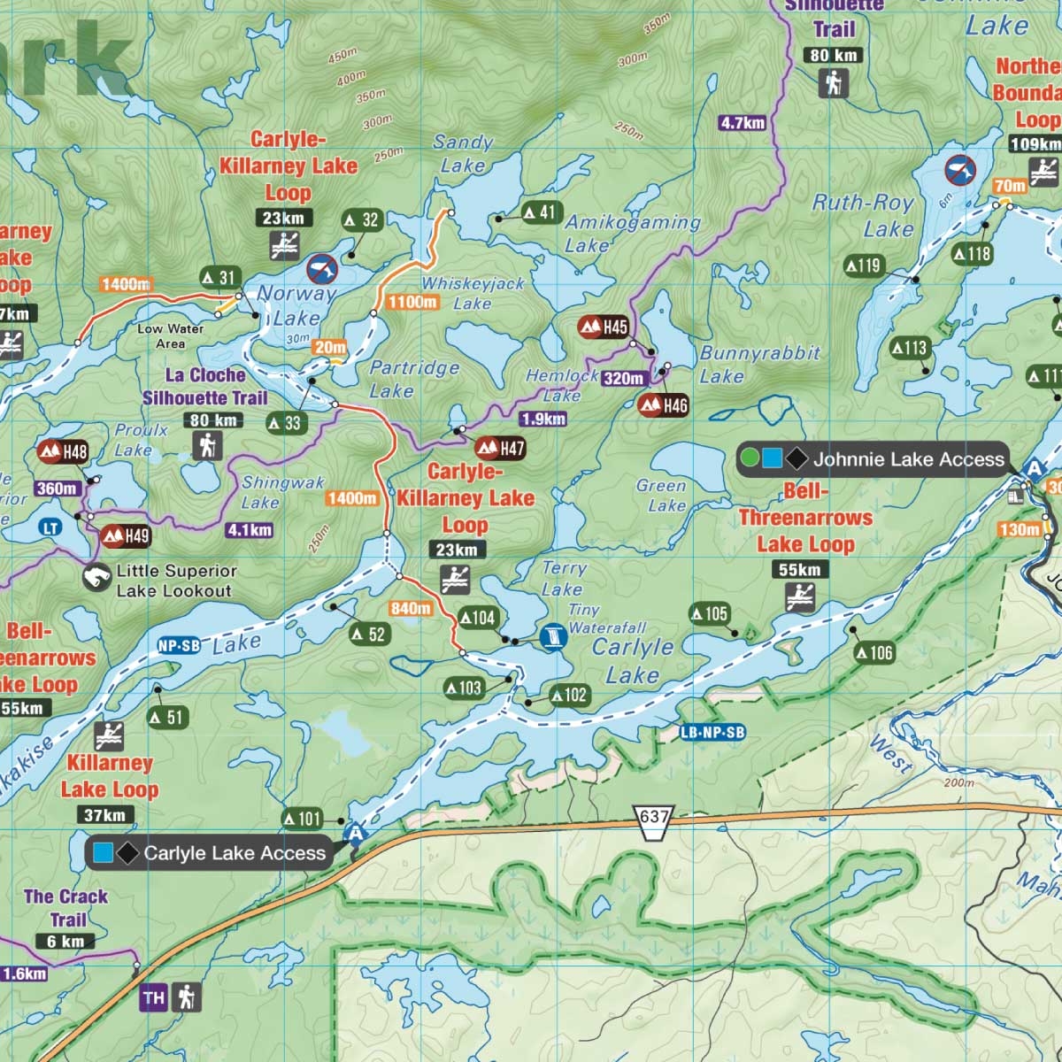 Killarney Provincial Park Ontario - Park Map