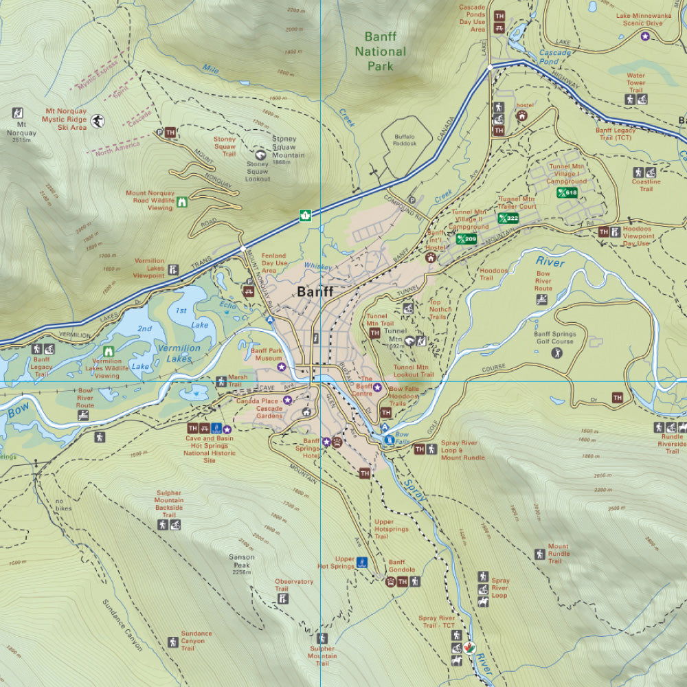 Banff & Area (Banff National Park, Alberta) - Destination Map