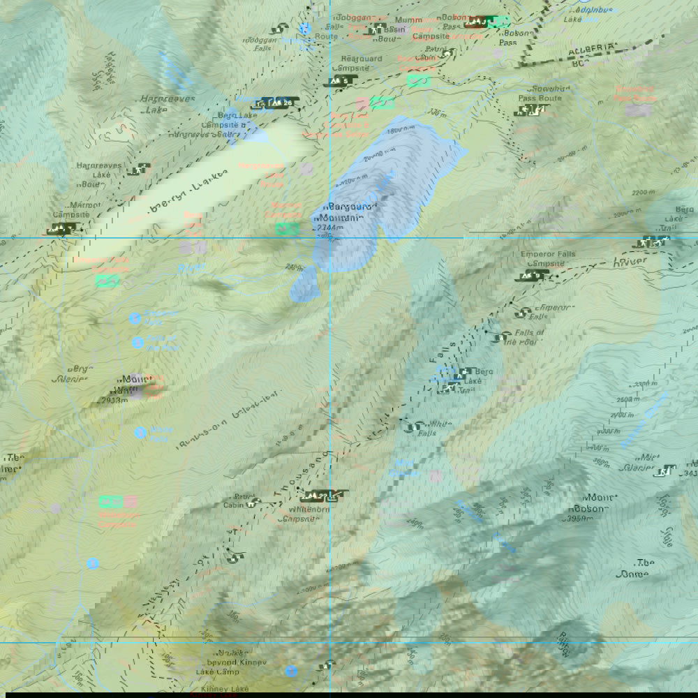 Berg Lake (Mount Robson Provincial Park, BC) - Destination Map