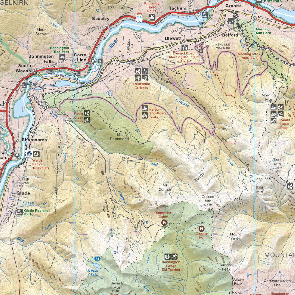 Bonnington Range BC - Destination Map