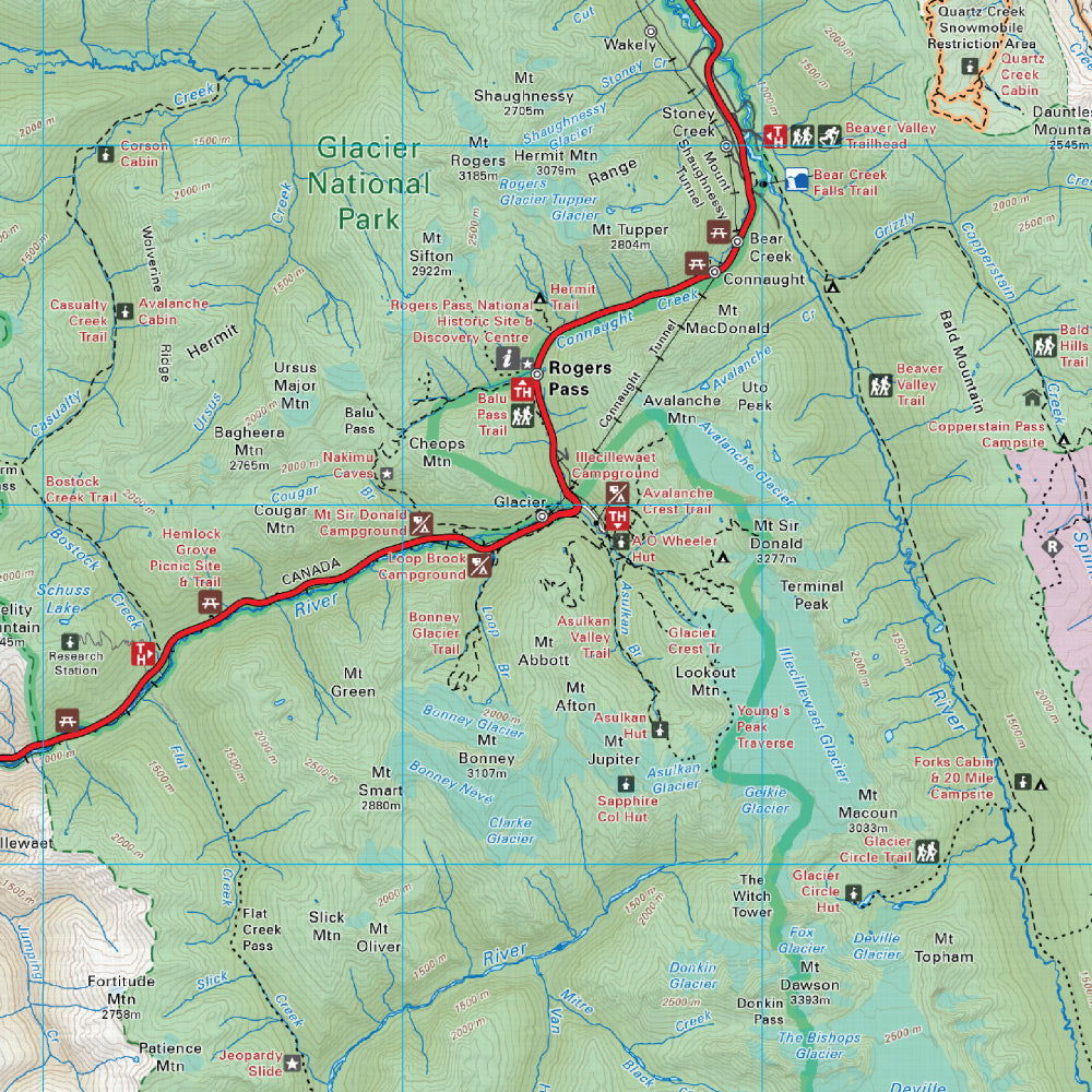 Glacier National Park BC - Park Map