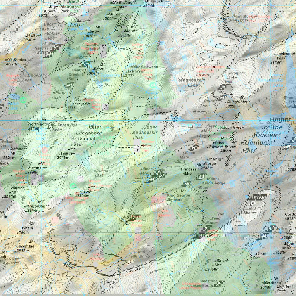 Height of the Rockies Provincial Park BC - Park Map