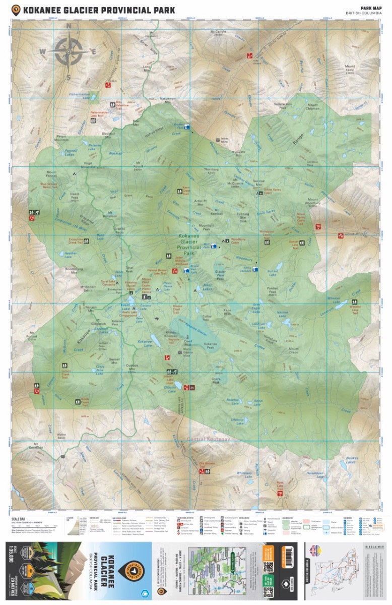 Kokanee Glacier Provincial Park BC - Park Map