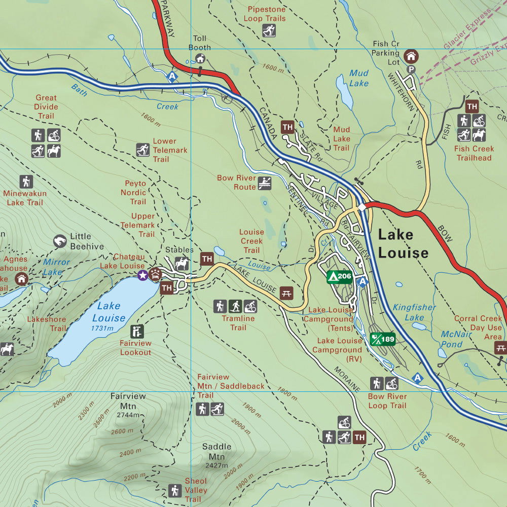 Lake Louise & Area (Banff National Park, Alberta) - Destination Map