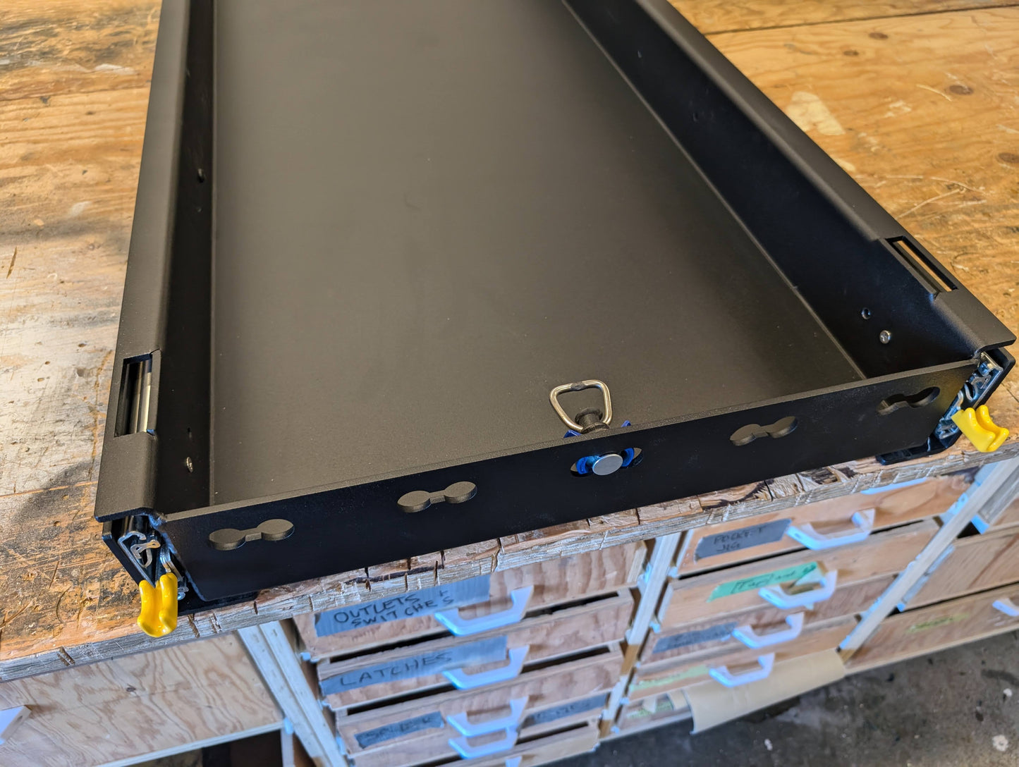 Aluminum Slide Out Storage Tray for Bikes, Boards and Gear