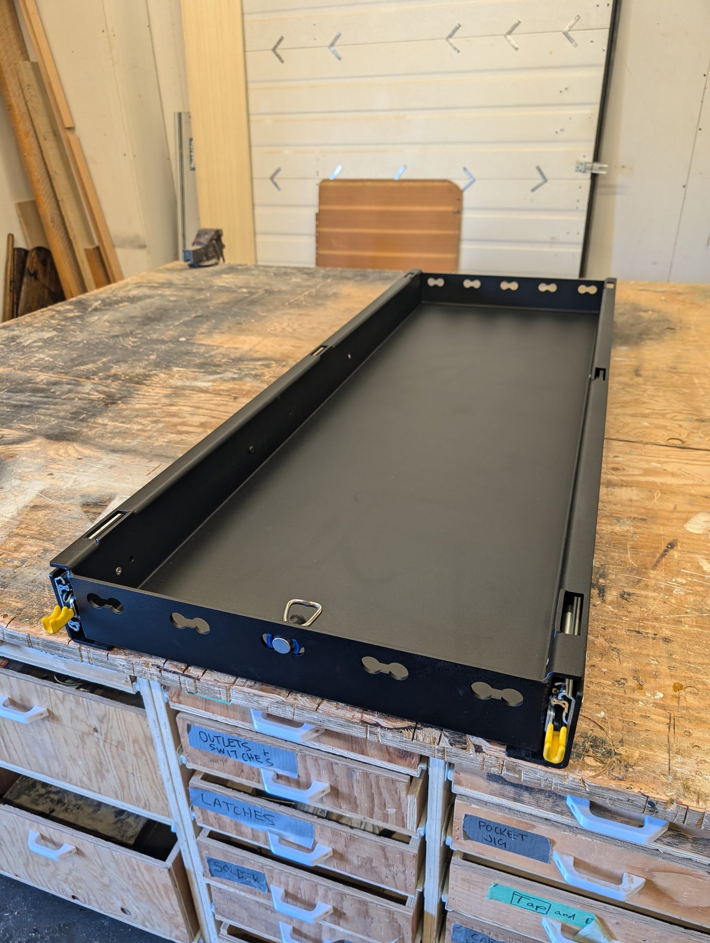 Aluminum Slide Out Storage Tray for Bikes, Boards and Gear