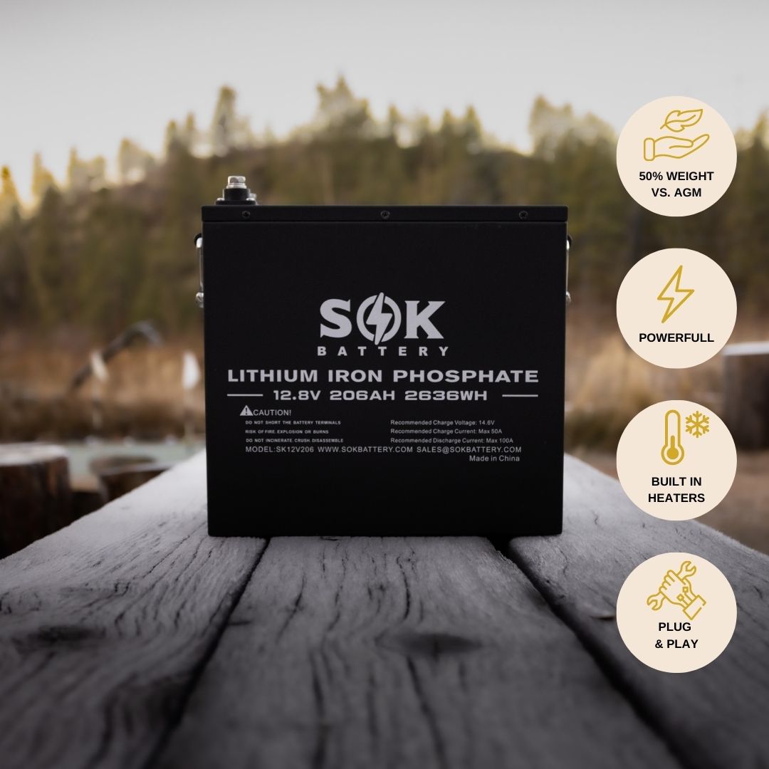 SOK 206Ah | 12V - Heated LiFePO4 Lithium Battery