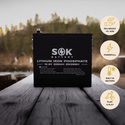 SOK 206Ah | 12V - Heated LiFePO4 Lithium Battery