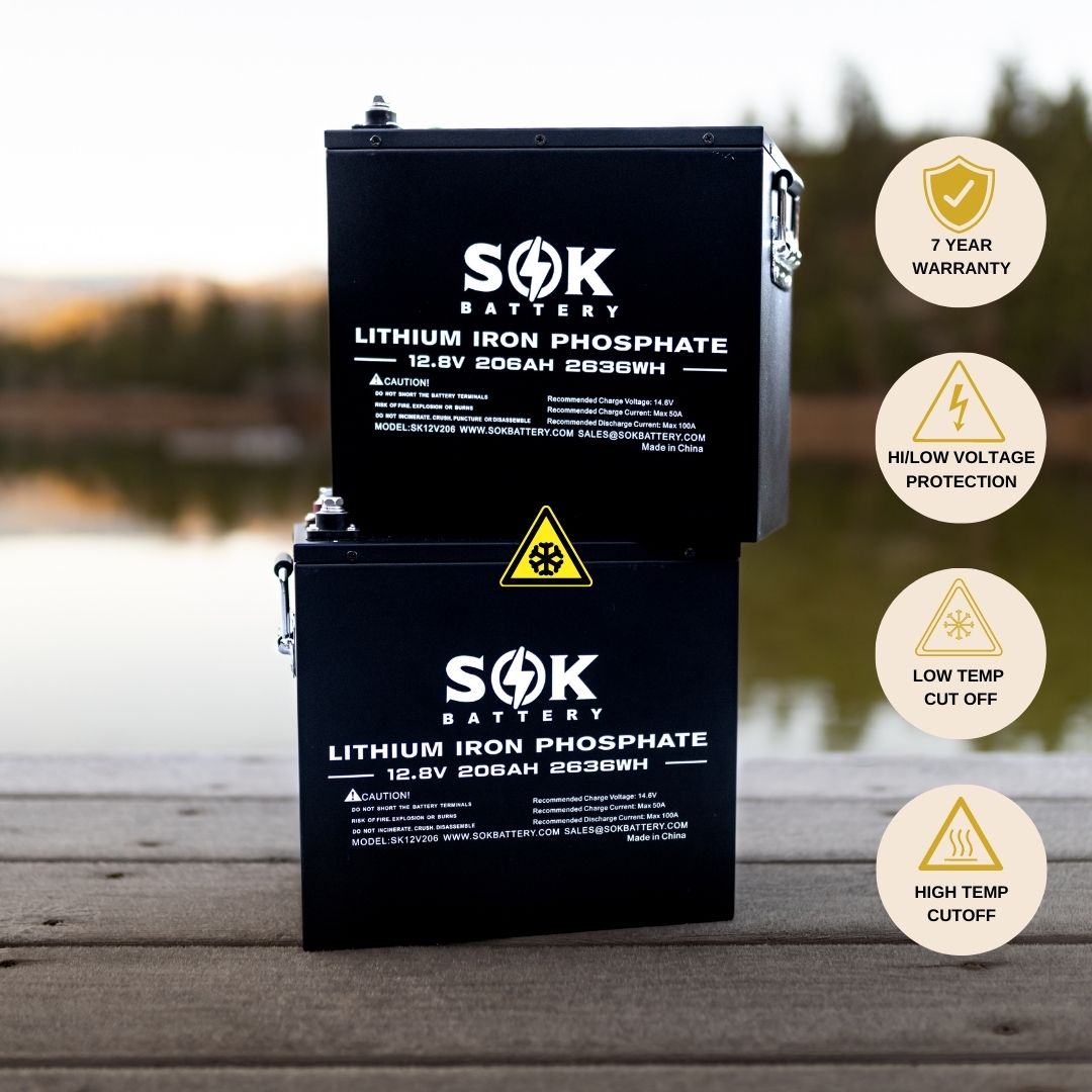 SOK 206Ah | 12V - Heated LiFePO4 Lithium Battery