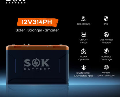 SOK 314Ah | 12V - Heated LiFePO4 Lithium Battery