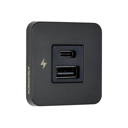 Scanstrut TILE USB-A & C Interior Charging Socket – Black Bezel