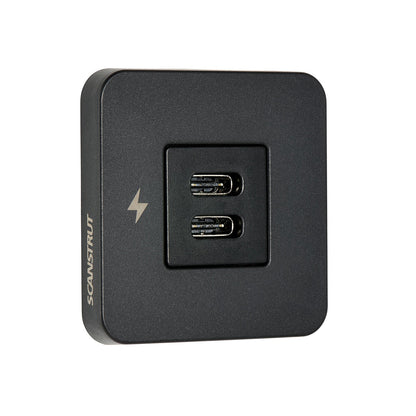 Scanstrut TILE Dual USB-C Interior Charging Socket – Black Bezel