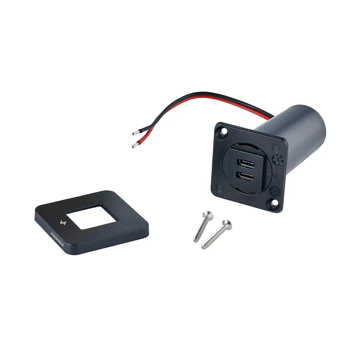 Scanstrut TILE Dual USB-C Interior Charging Socket – Black Bezel